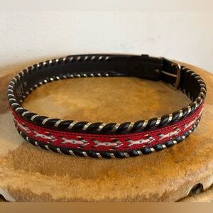 Black and White Hand-Laced Belt